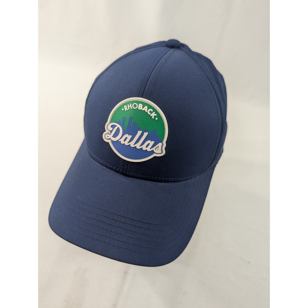 Rhoback Adjustable Dallas Dog Logo Baseball Cap Performance Golf Hat Blue